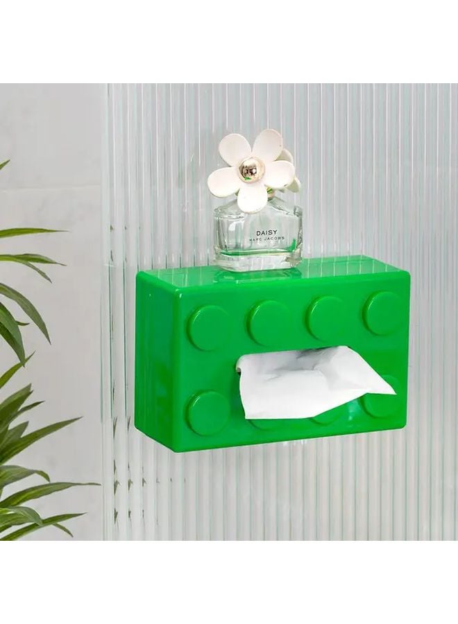 صندوق مناديل على طراز ليغو الأحمر بتصميم مستطيل ونقاط دائرية - Image 5